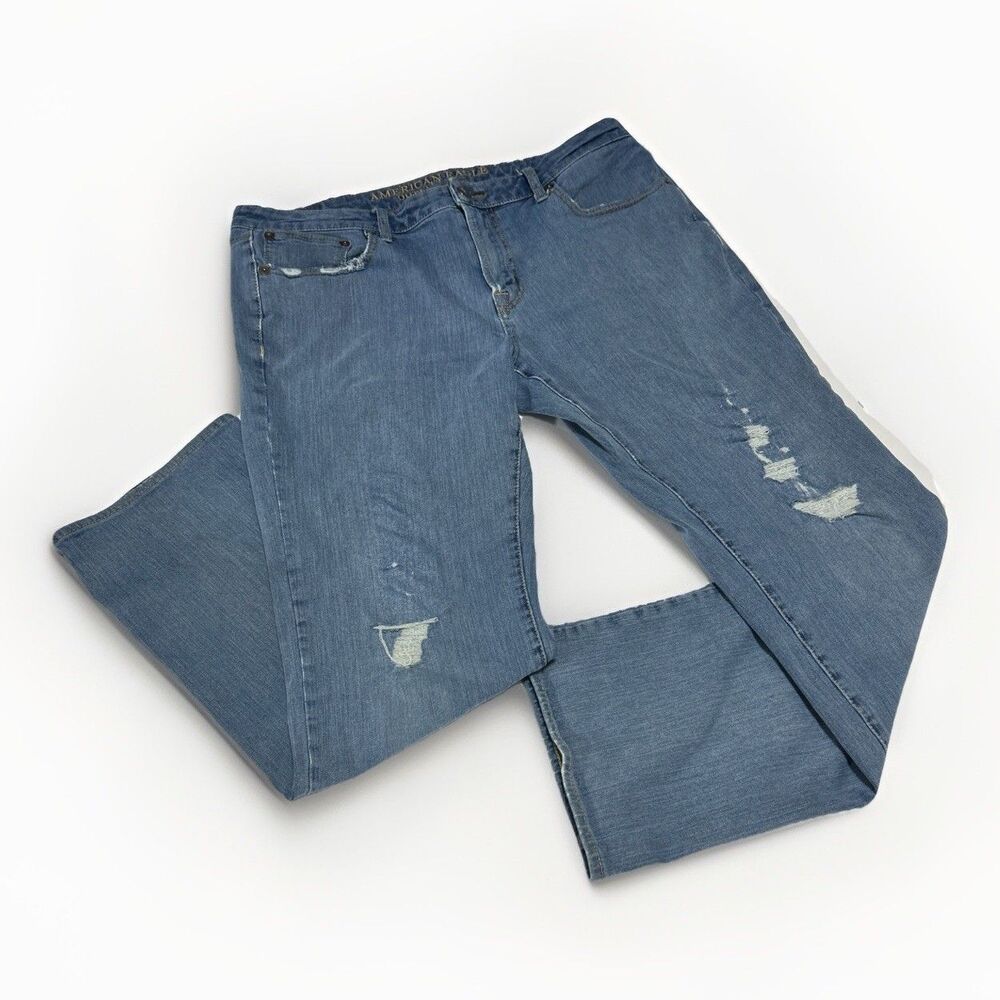American Eagle Flex 4 360 Distressed Medium Wash Denim Jeans Men's 36 x 32